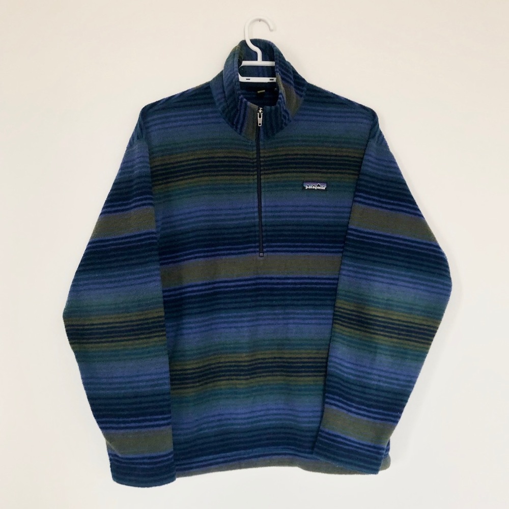 Patagonia Vintage 90s Fleece Zip Pullover Sweater Mens Small
